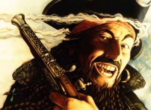 Pirata Barba Negra com Brincos de Argola