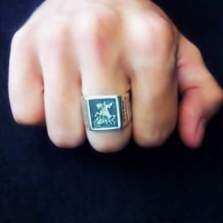 Anel Sao Jorge Masculino Prata