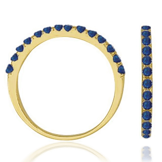 Anel Feminino Azul - Semi Joias Banhadas a Ouro 18k