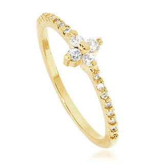 Anel de Flor Delicado e Fininho - Semi Joias Banhadas a Ouro 18k