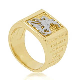 Anel Masculino Banhado a Ouro 18k São Jorge