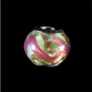 Berloque Indiano com Murano Banhado a Ouro |  Pandora Inspired  - Joia em Prata
