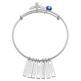 Bracelete Feminino em Prata Pura 7 Dons Espírito Santo