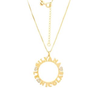 Colar Mandala com Três Nomes Banhado a Ouro 18k - Joias Personalizadas