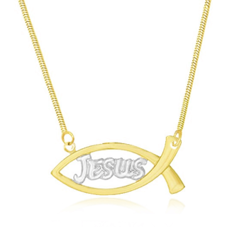 Colar com Pingente Jesus Folheado a Ouro 18k - Colares Femininos Semi Joias