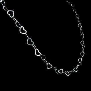 Corrente de Prata Feminina Coração 40 cm 3.3mm