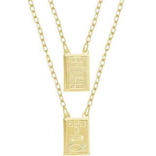 Escapulário Evangélico Banhado a Ouro 18k - Masculino e Feminino