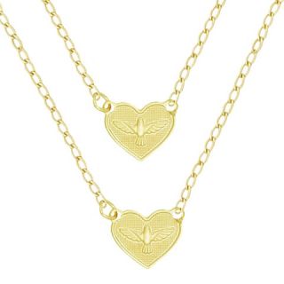 Escapulário Feminino Espírito Santo Banhado a Ouro 18k