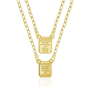 Mini Escapulario Feminino Evangélico Folheado a Ouro 18k