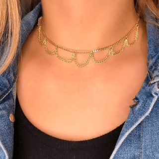 Gargantilha Chocker Folheada - Semi Joia