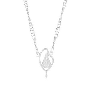 Colar Terço Prata de Nossa Senhora Aparecida