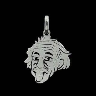 Pingente Masculino e Feminino De Prata Albert Einstein Linha Geek
