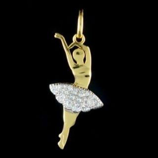 Pingente Bailarina Prata banhada a Ouro