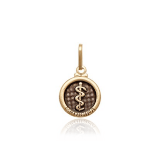 Pingente de Medicina e Pediatria Banhado a Ouro 18k