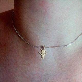 Pingente Menina Pequeno em Prata semi joia