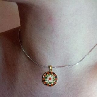 Pingente Murano e Prata Banhado a Ouro 18K Prata