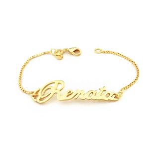Pulseira com Nome Banhada a Ouro - Joias Personalizadas
