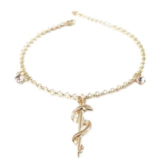 pulseira medicina folheada a ouro 18k semijoia