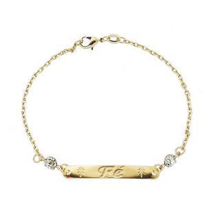Pulseira Plaquinha Fe Banhada a Ouro - Pulseira Feminina 