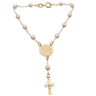 Pulseira Terço São Bento - Pulseira Religiosa Semijoia