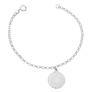 Pulseira Feminina com Pingente Ave Maria - Joias em Prata 990