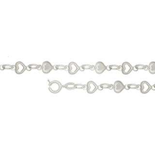 Pulseira Feminina de Corações - Joias em Prata