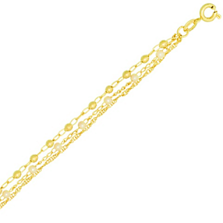 Pulseira Feminina de Perolas Folheada a Ouro 18k Semi Joia