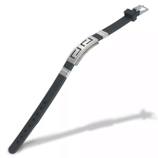Pulseira Masculina de Silicone e Aço - Semi Joias Masculinas
