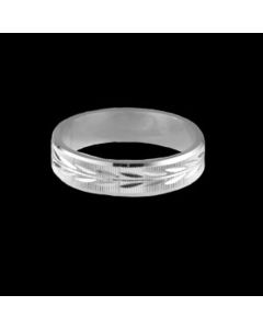 Aliancas de Prata Detalhadas 5mm - Alianças de Namoro