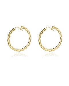 Brinco Argola Torcida Folheada a Ouro 18k - Semijoias
