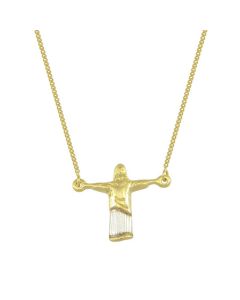 Gargantilha Folheada a Ouro com Pingente de Cristo Redentor - Colares Femininos